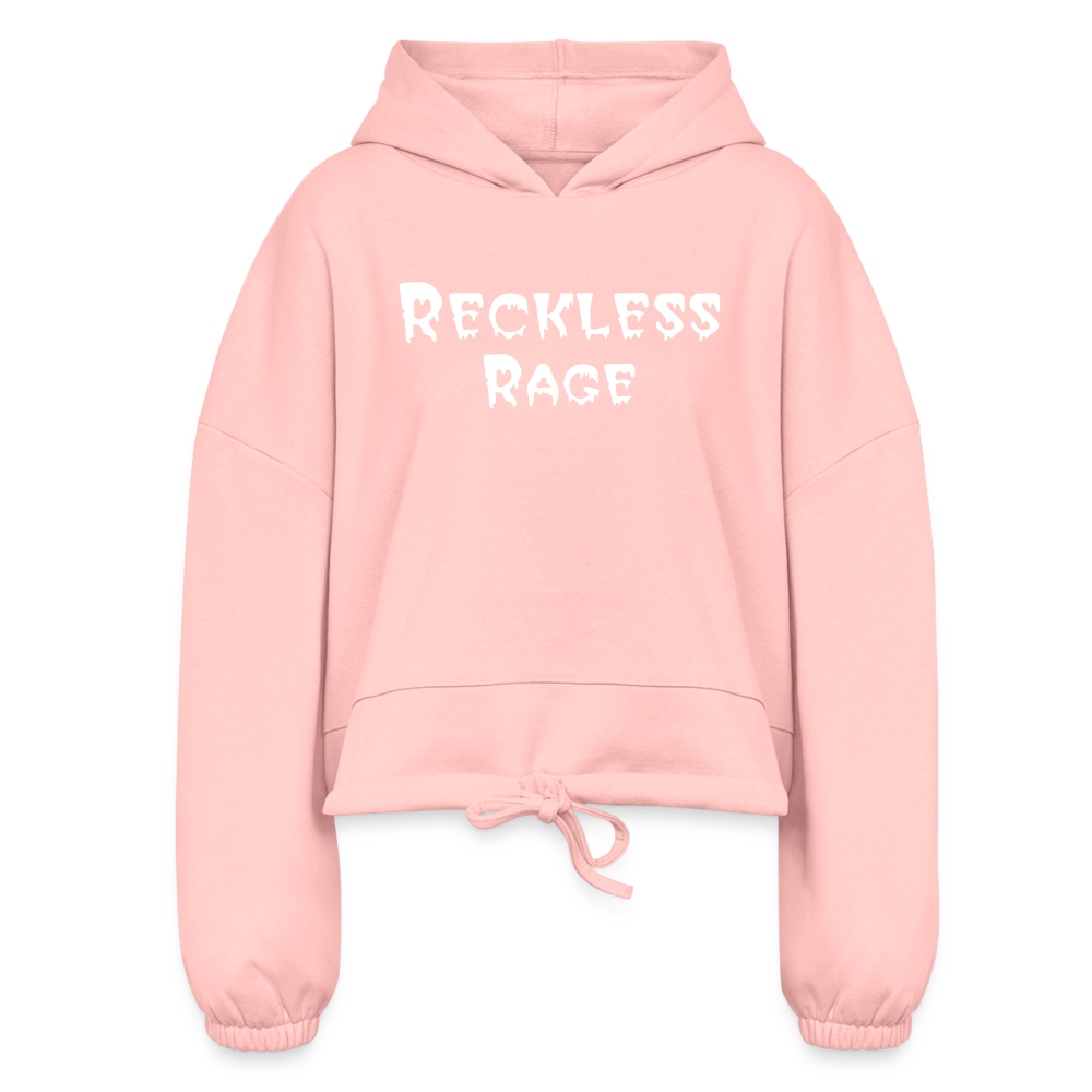 Reckless Rage Women’s Cropped Hoodie - light pink