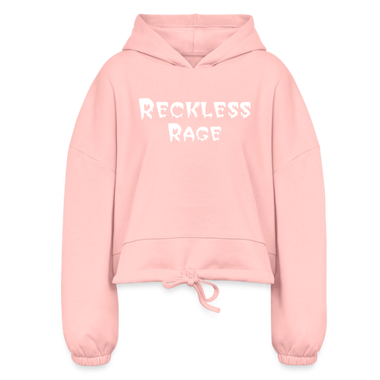 Reckless Rage Women’s Cropped Hoodie - light pink